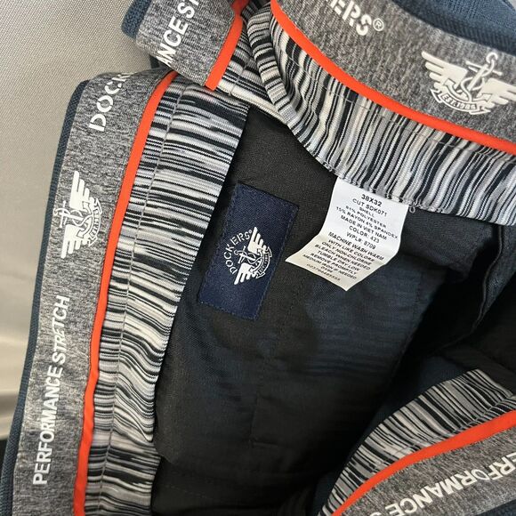 Dockers Dress Pants Mens 38 X 32 Blue Plaid Stretch Straight Leg Formal Business - Picture 4 of 5